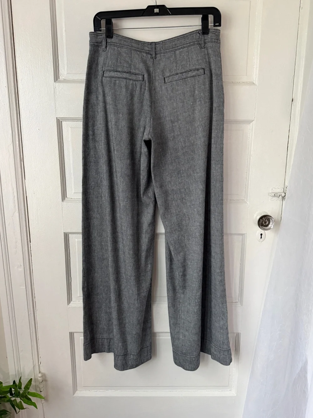 Anthropologie Linen Blend Wide Leg Low Rise Pants Relaxed Fit Minimalist Boho - Picture 2 of 14